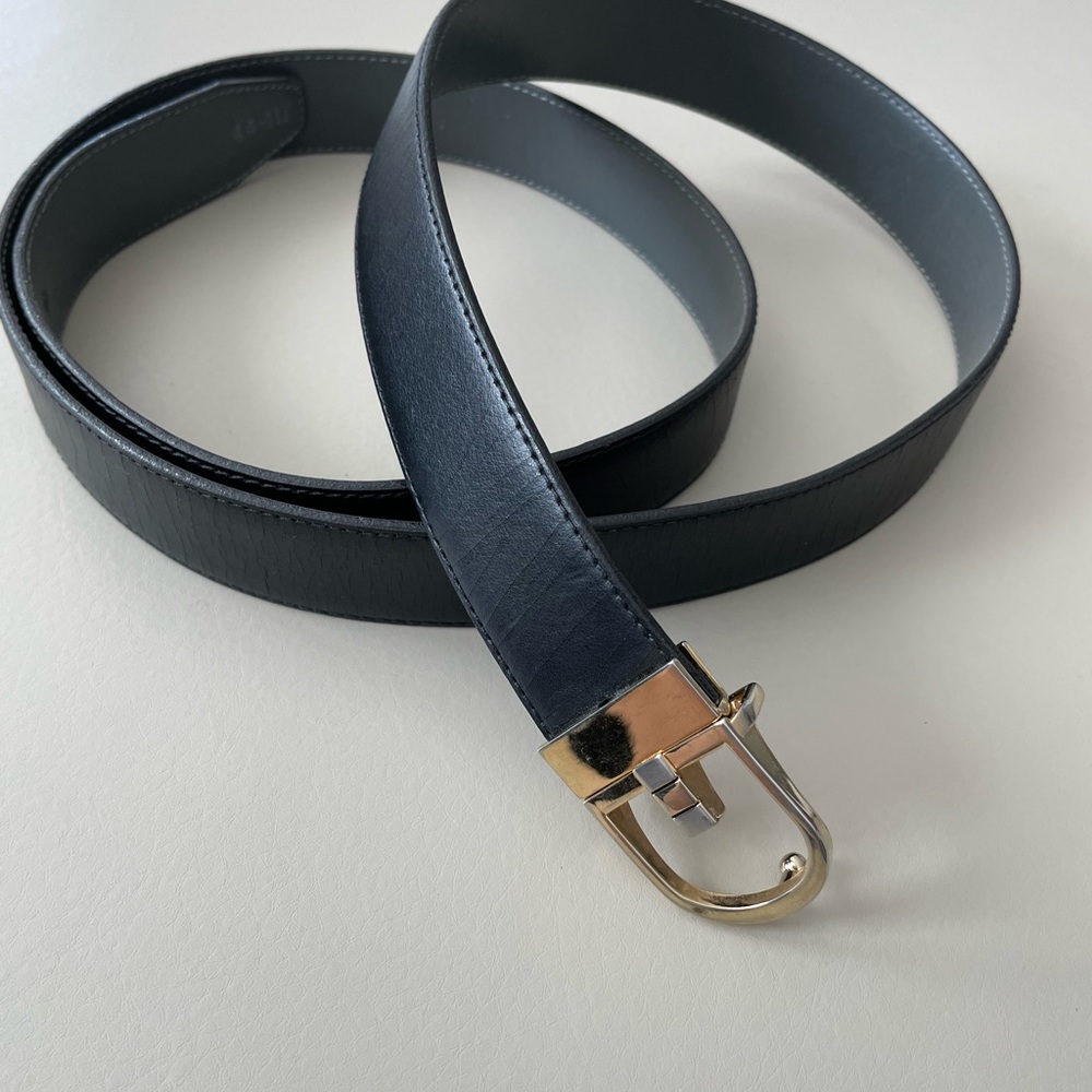 Mens black leather belt 49 3/4 in long